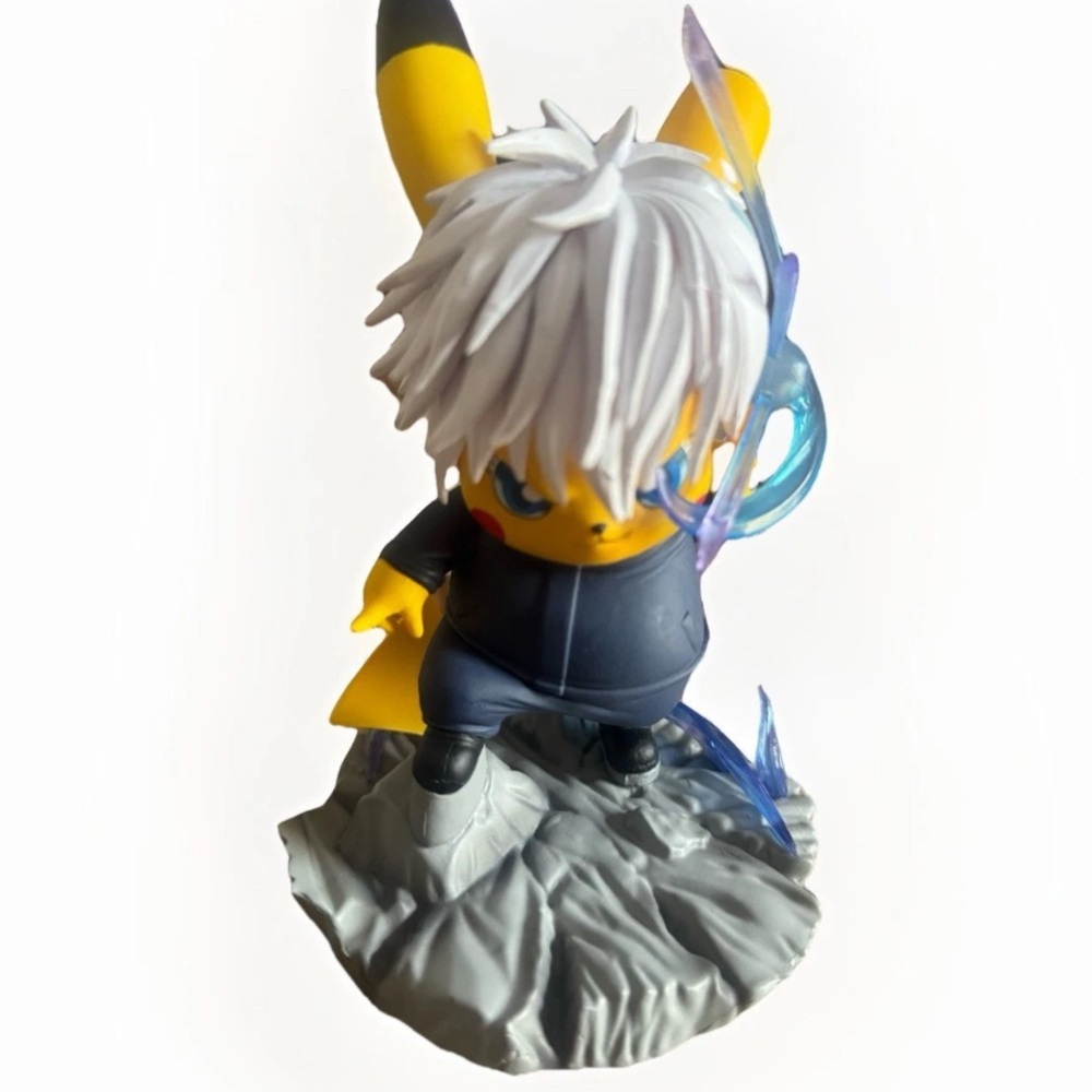 Yellow and Gray Action Figure Pikachu Gojo figure Jujutsu Kaisen Pokemon